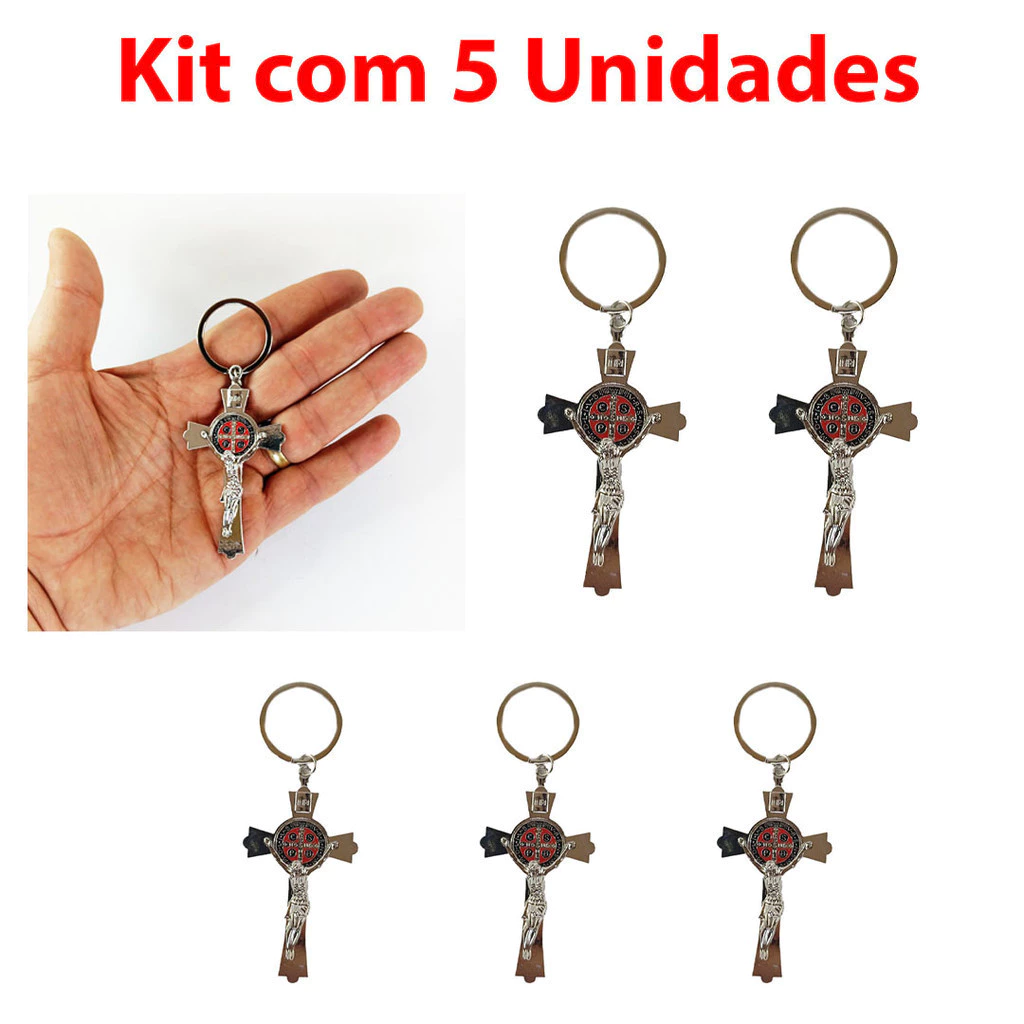 Chaveiro Metal Crucifixo Chave